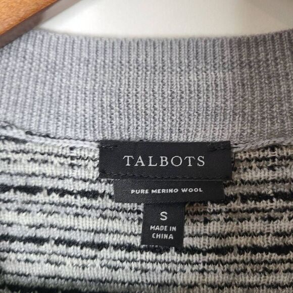 Talbots Pure Merino Wool Tweed‎ Plaid Longline Cardigan Sweater sz Small - Picture 3 of 4